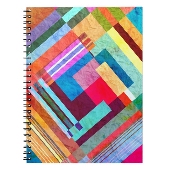 Geometric abstract, graphic colour background. notebook (Front)
