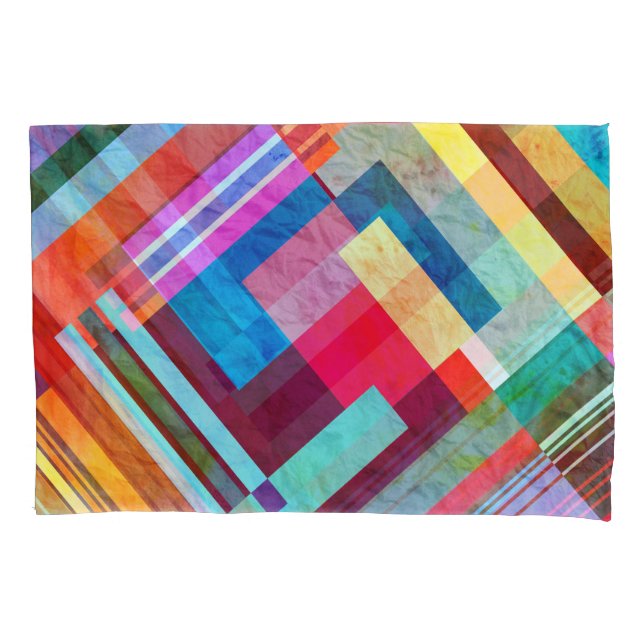 Geometric abstract, graphic colour background. pillowcase (Front)