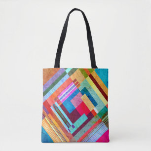 Geometric abstract, graphic colour background. tote bag