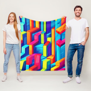 Geometric Abstract Harmony Fleece Blanket