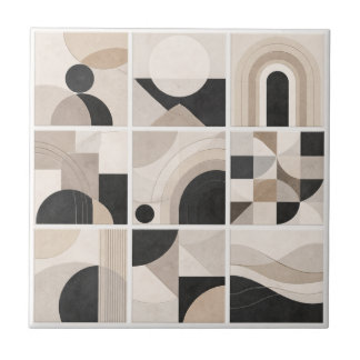 Geometric Abstract Harmony – Modern Ceramic Tile