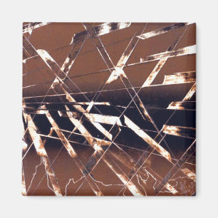 Geometric Abstract in Brown and Black Magnet