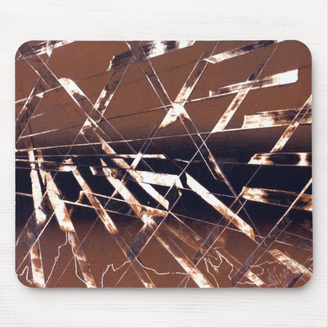 Geometric Abstract in Brown and Black Mouse Mat (Front)