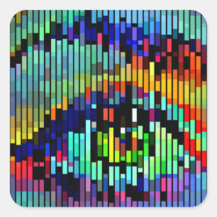 Geometric Abstract Lines womans eye Original Art Square Sticker