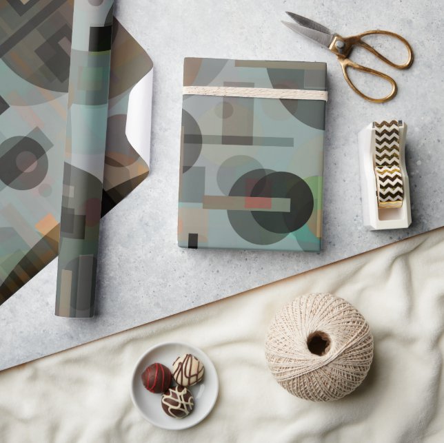geometric abstract , modernist  wrapping paper (Crafts)