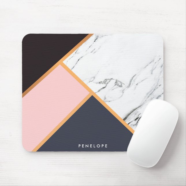 Geometric Abstract Mosaic Mouse Mat (With Mouse)