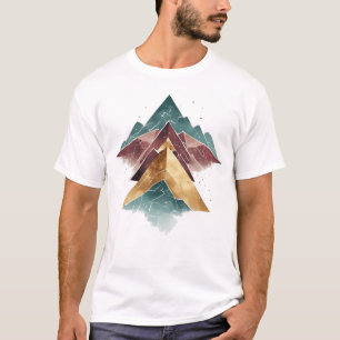 Geometric Abstract Mountain Peak Graphic - Modern T-Shirt