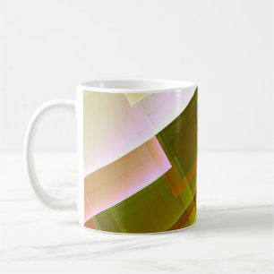Geometric abstract orange green pattern coffee mug