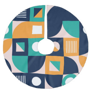 Geometric abstract pattern: colourful, modern desi brushed polyester tree skirt
