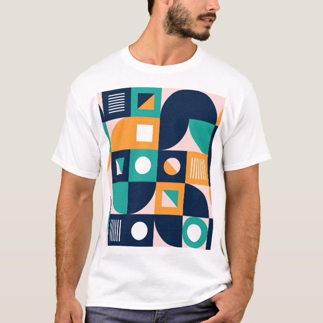 Geometric abstract pattern: colourful, modern desi T-Shirt (Front)