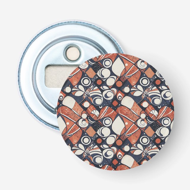 Geometric abstract pattern design 3 bottle opener (Front)