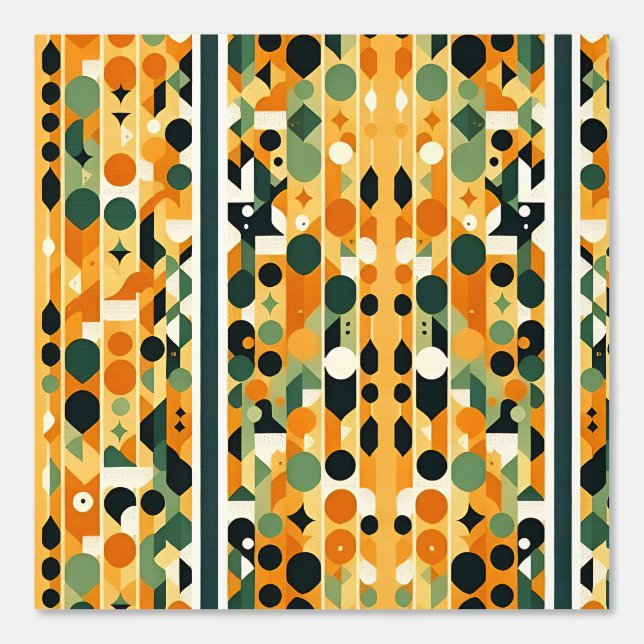 Geometric Abstract Pattern in Warm Tones Wallpaper (Front)