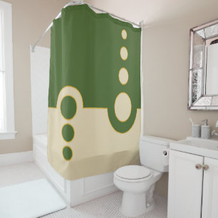 Geometric, abstract pattern, modern, circles shower curtain