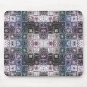 Geometric Abstract Pattern with Wireframe Cubes Mouse Mat