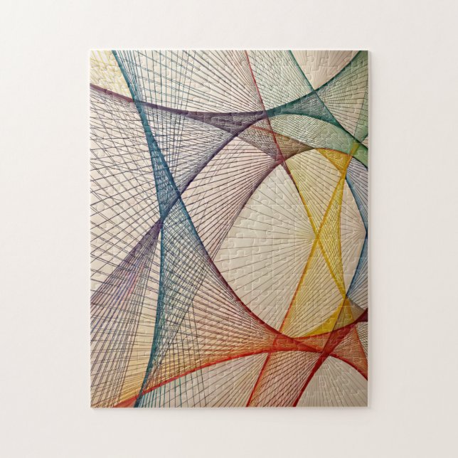 Geometric Abstract Puzzle – Colourful Fun (Vertical)