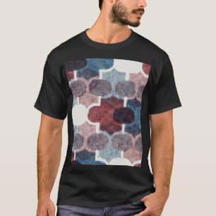 Geometric Abstract Red Blue Pattern T-Shirt