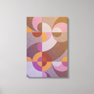 Geometric abstract retro circles Colourful pattern Canvas Print