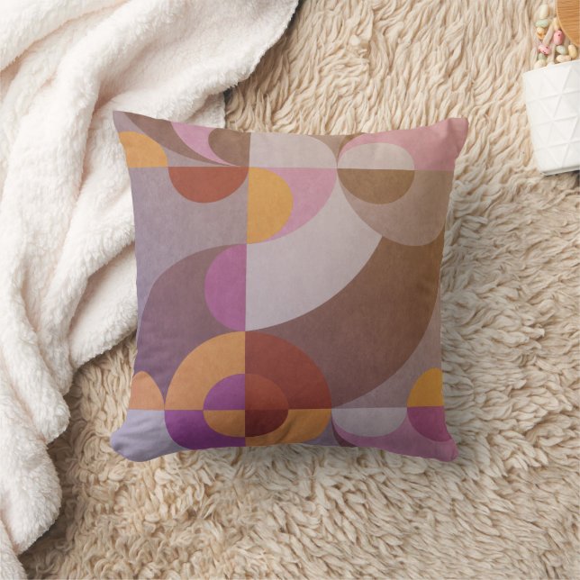 Geometric abstract retro circles Colourful pattern Cushion (Blanket)