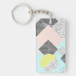 Geometric Abstract Scandi Design Key Ring