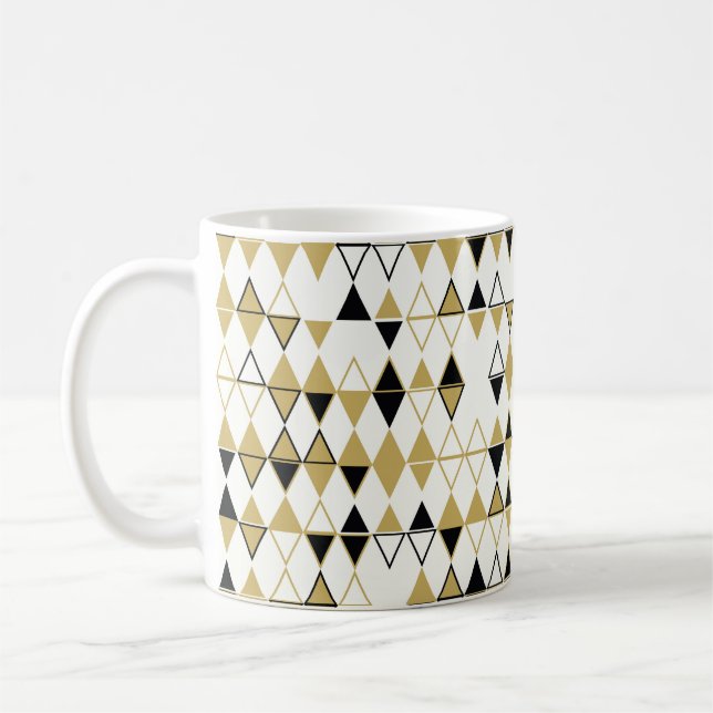 Geometric abstract seamless pattern of coloured sh coffee mug (Left)