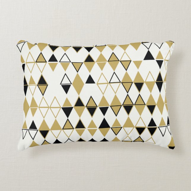 Geometric abstract seamless pattern of coloured sh decorative cushion (Front)