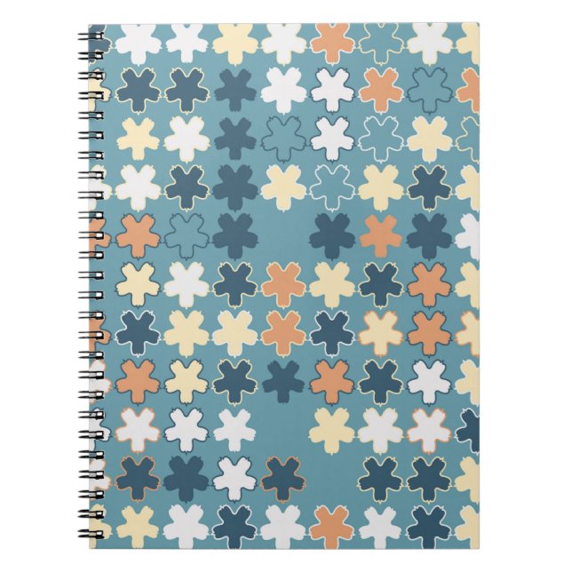Geometric abstract seamless pattern of coloured sh notebook (Front)