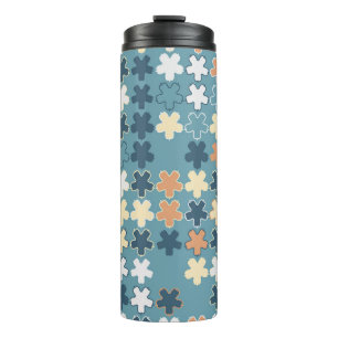 Geometric abstract seamless pattern of coloured sh thermal tumbler
