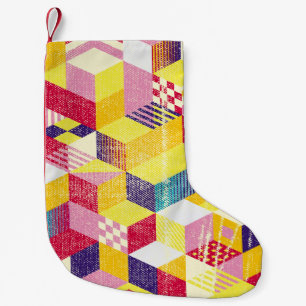Geometric, abstract seamless vintage design. small christmas stocking