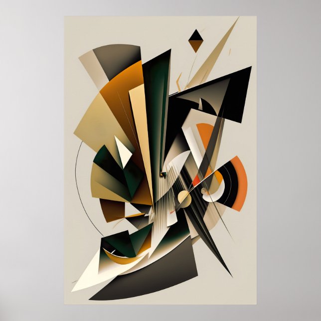 Geometric Abstract Shapes Wall Art Poster (Front)