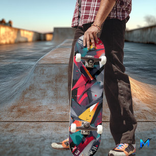 Geometric Abstract Skateboard - Bold Modern Art