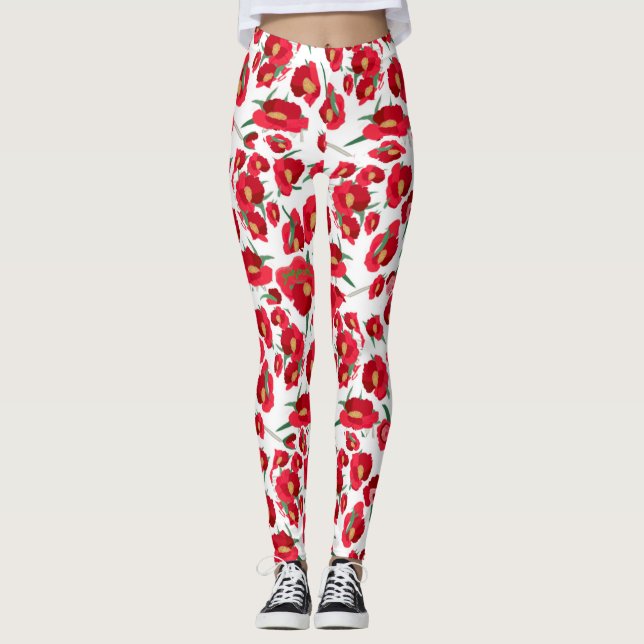 Geometric  Abstract  Starburst  Floral-inspired Leggings (Front)