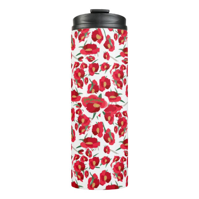 Geometric  Abstract  Starburst  Floral-inspired Thermal Tumbler (Front)