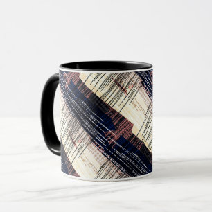 Geometric abstract striped mug