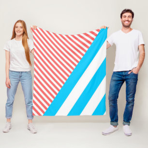 geometric, abstract, texture, pattern, red, blue fleece blanket