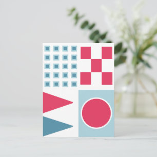 Geometric Abstract Tile Design Postcard