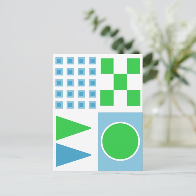 Geometric Abstract Tile Design Postcard (Standing Front)