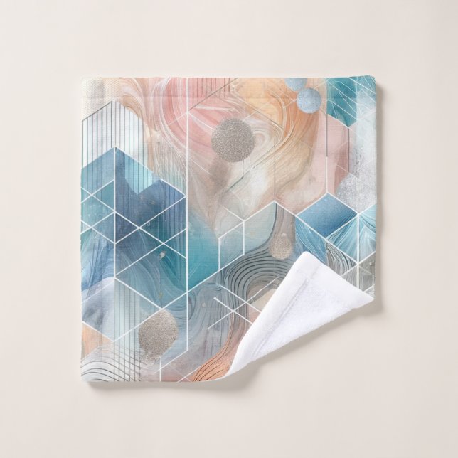 Geometric Abstract Towel – Modern Design (Wash Cloth)