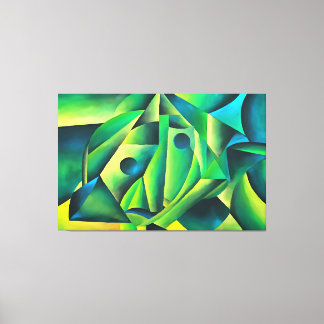 Geometric Abstract Village Woman And Headscarf Canvas Print
