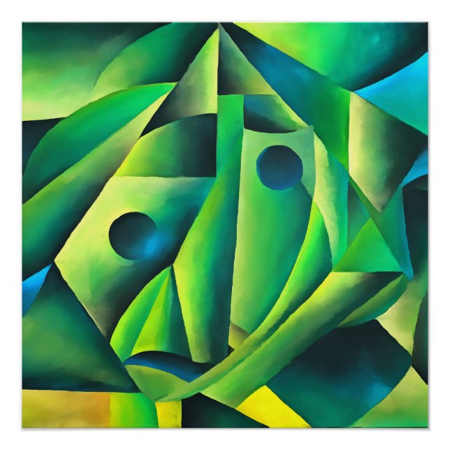 Geometric Abstract Village Woman And Headscarf Poster (Front)