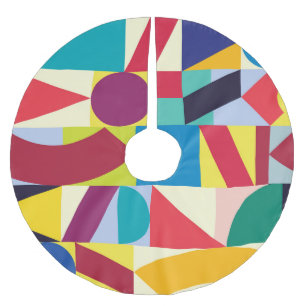 Geometric Abstract: Vintage Seamless Pattern. Brushed Polyester Tree Skirt