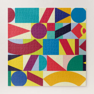 Geometric Abstract: Vintage Seamless Pattern. Jigsaw Puzzle