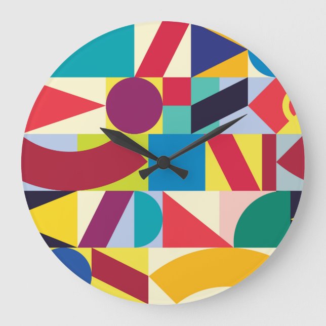 Geometric Abstract: Vintage Seamless Pattern. Large Clock (Front)