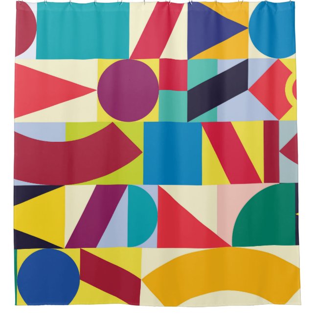 Geometric Abstract: Vintage Seamless Pattern. Shower Curtain (Front)