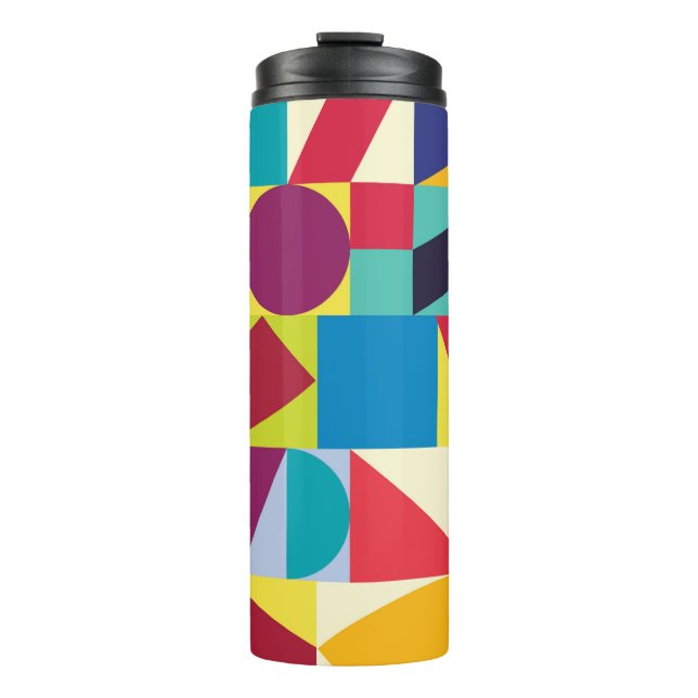 Geometric Abstract: Vintage Seamless Pattern. Thermal Tumbler (Front)