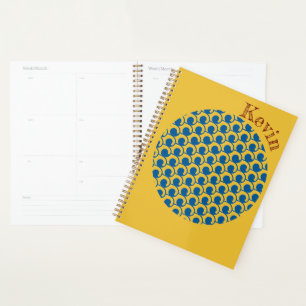 Geometric Abstract Waves Custom Name Planner