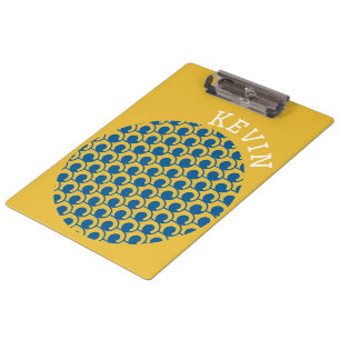 Geometric Abstract Waves Custom Name Planner Clipboard