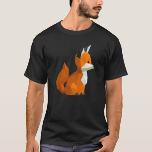 Geometric Abstract Wildlife Animal Graphic Fox T-Shirt
