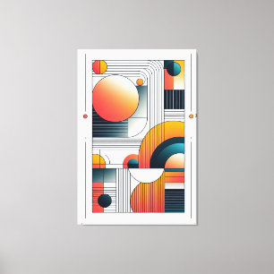 Geometric Abstraction in Bold Colours Canvas Print