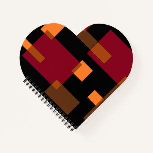 Geometric Abstraction Red Orange Brown Black Notebook