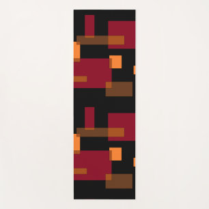 Geometric Abstraction Red Orange Brown Black Yoga Mat